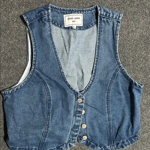 GOGO Denim Blue Button-Front Vest